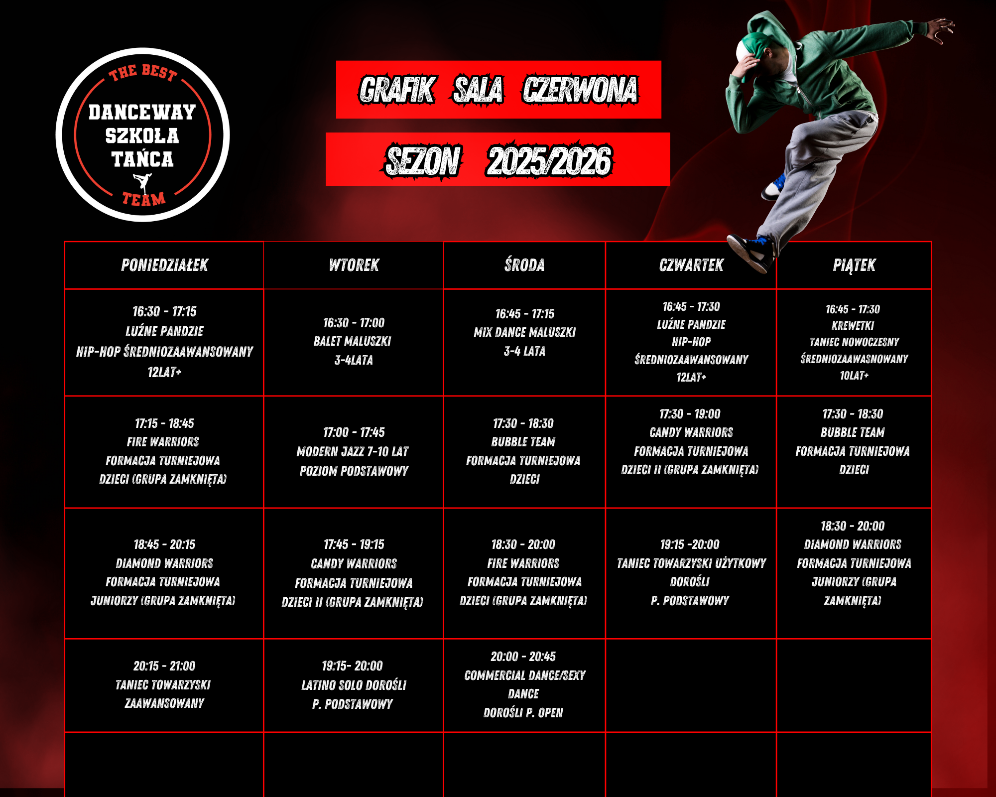 Sala Czerwona DanceWay Szkoła Tańca Ursus Warszawa